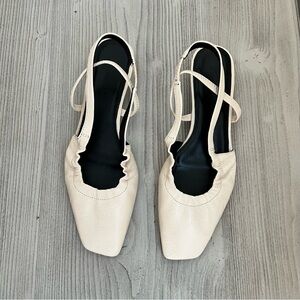 Massimo Dutti Cream Slingback Flats